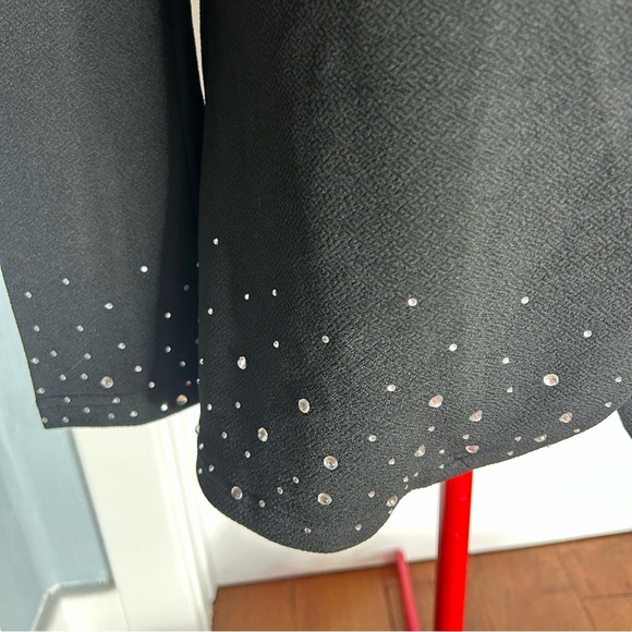 💎Shien Black Women's Jacket with Rhinestone Hem and cuffs - Picture 3 of 7